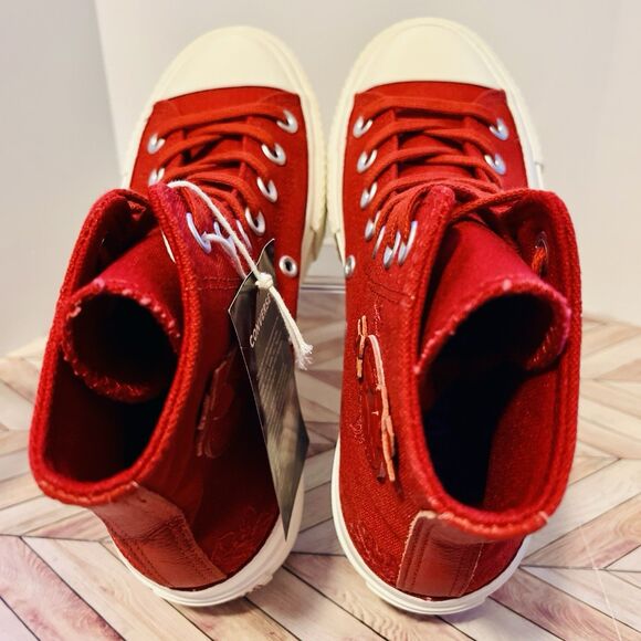 Converse Star All Star Lift 3D Florals Red Women's 5 Sneakers Hi Top A12810C - Picture 4 of 11